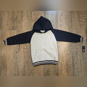 Boys Navy and Gray Hooded Sweatshirt